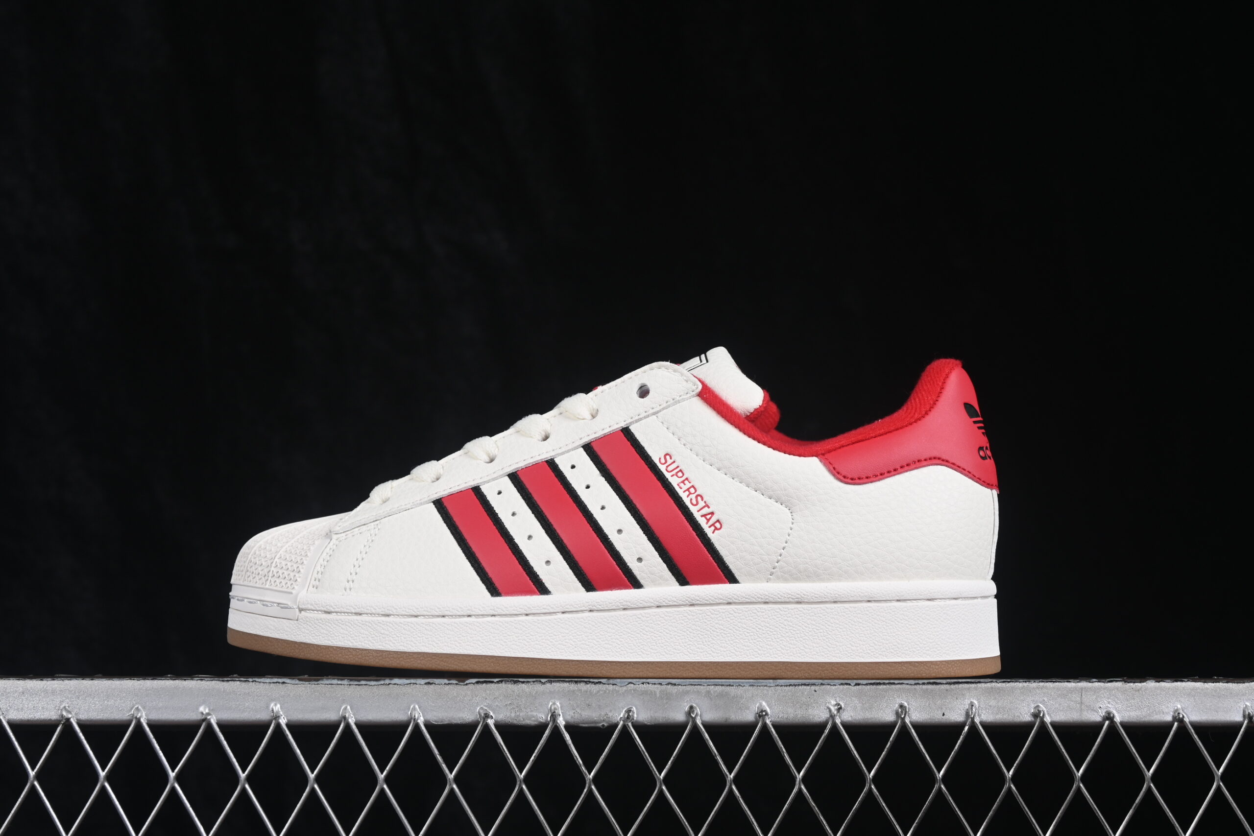 Adidas Originals Superstar II Off White Better Scarlet Black