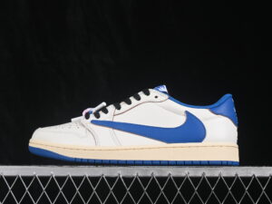 Fragment Design x Travis Scott x Air Jordan 1 Retro Low OG SP Sail Military Blue