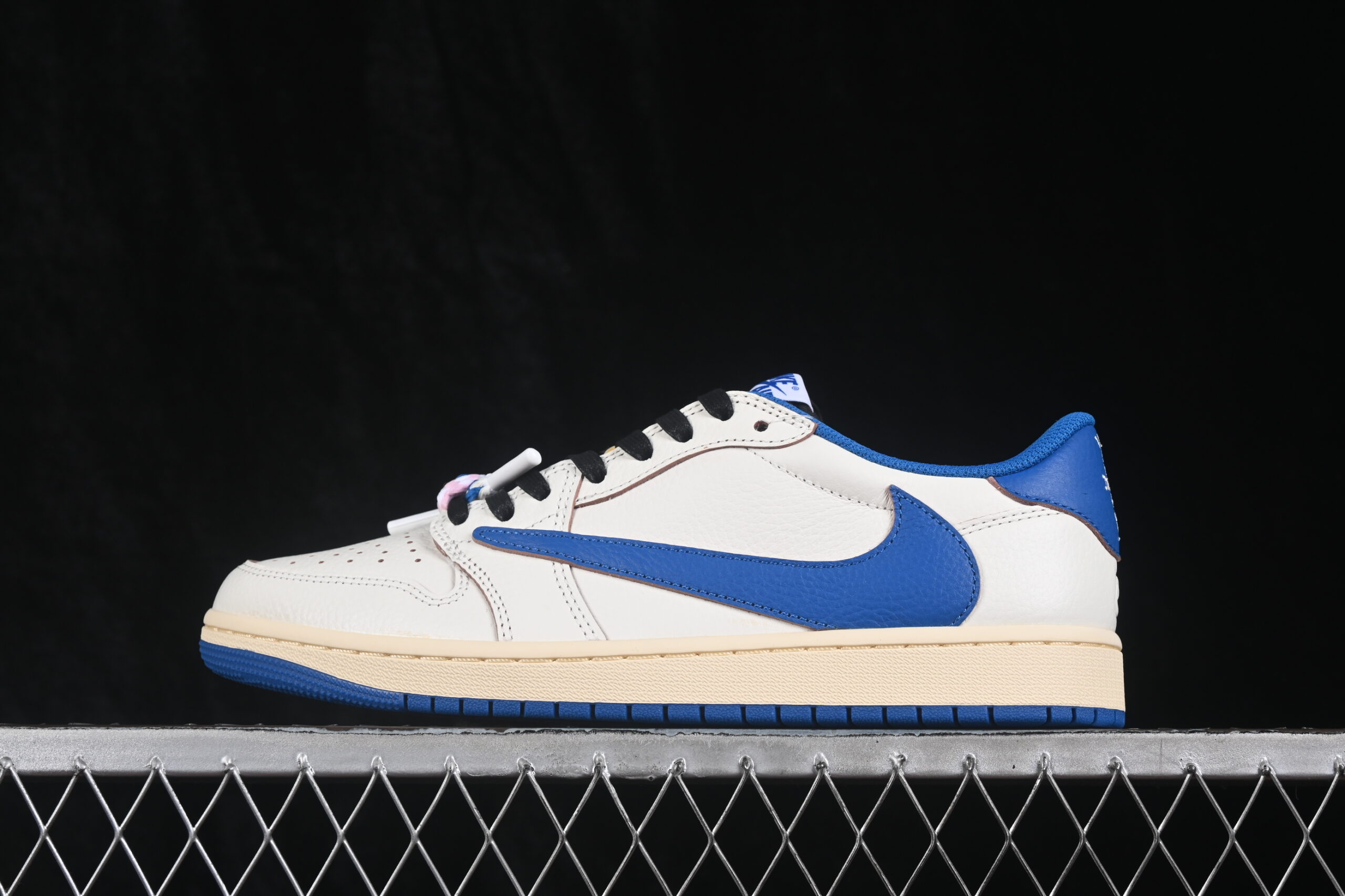 Fragment Design x Travis Scott x Air Jordan 1 Retro Low OG SP Sail Military Blue